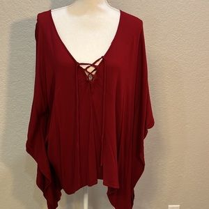 Red Boho style blouse by Buddy Love